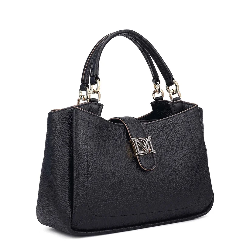 دا ميلانو حقيبة جلدية صغيرة سوداء